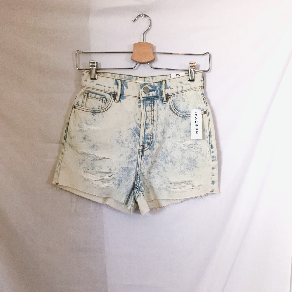 pacsun // bleached high rise icon shorts
